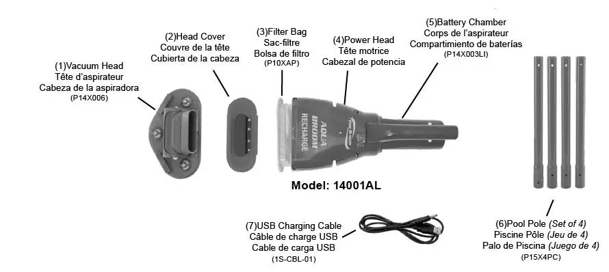 POOL BLASTER 14101AL Aqua Broom Recharge Cordless Vacuum-1