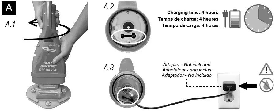POOL BLASTER 14101AL Aqua Broom Recharge Cordless Vacuum-2