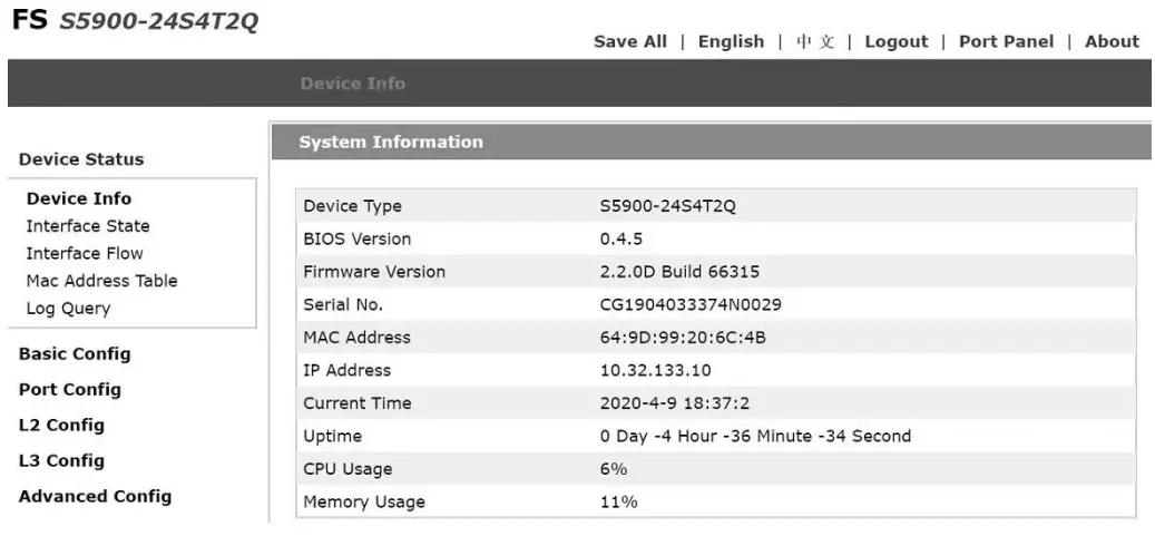 FS S5900-24S4T2Q Multi-Port Gigabit Ethernet Switch - Figure 4
