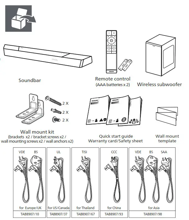 PHILIPS TAB8507 8000 Series Soundbar - 1