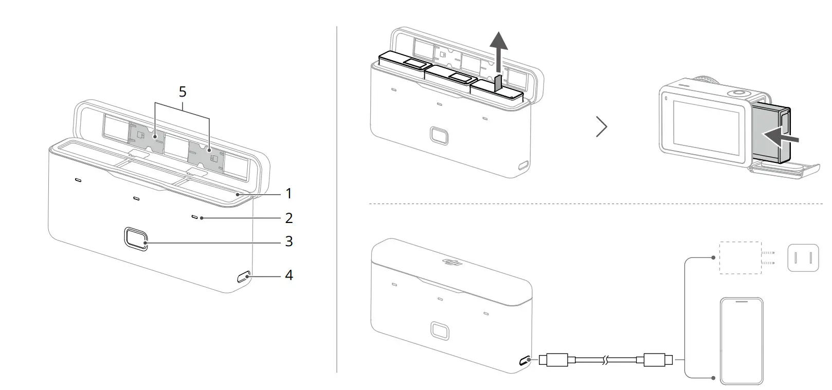 dji OSMO Action 3 Multi Functional Battery Case - Fig