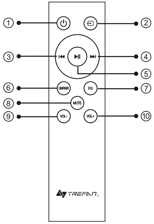 TREFAN TF S206 Home Theater Sound Bar System - Remote Control
