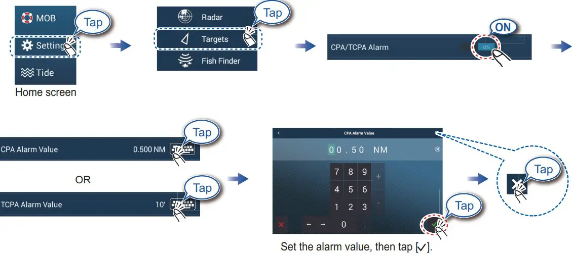 Proximity AIS target alarm
