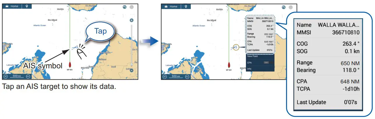 How to show AIS target data