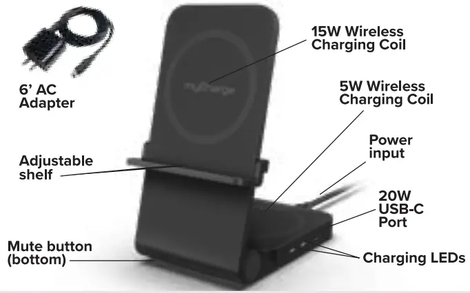 myCharge DS165KG True Universal 3 in 1 Charging Stand - Figure 1