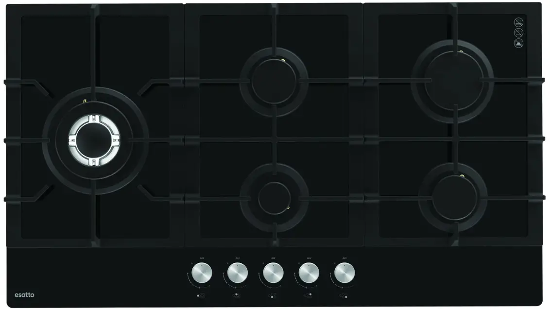 Esatto ICGG905W 90cm Gas on Glass Cooktop-