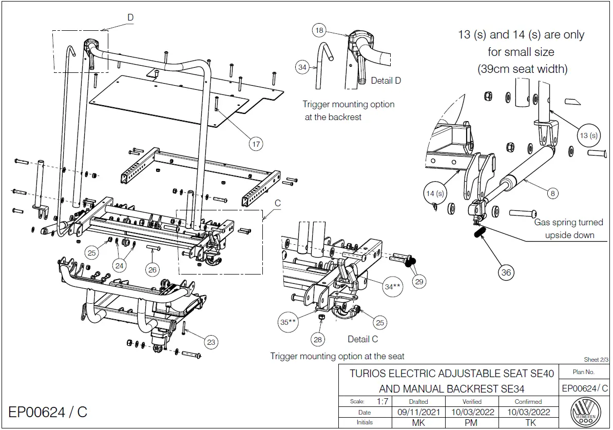 VERMEIREN SE40 Turios Electric Adjustable Seat 2