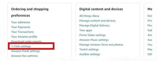 GARDEN VALLEY GVT Stream App Amazon Fire TV - Find 1-Click settings on the left side of the screen