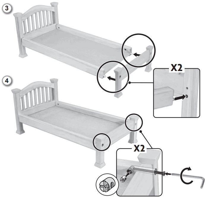American Girl HNR81-2B70 Isabel Bed and Floral Dreams Bedding Set - fig 1