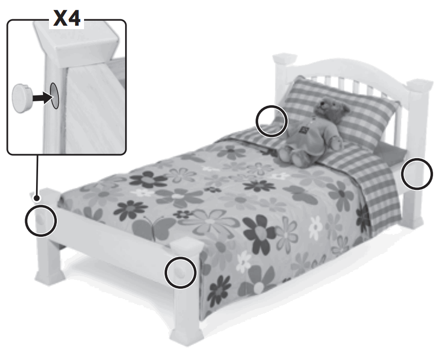 American Girl HNR81-2B70 Isabel Bed and Floral Dreams Bedding Set