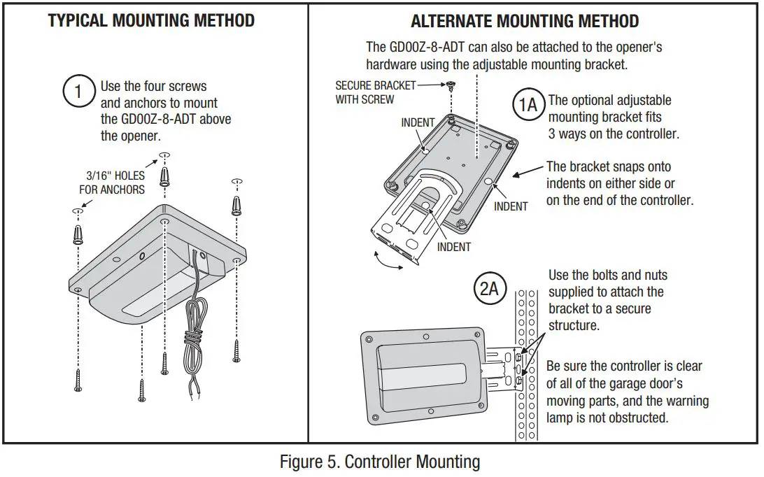 NORTEX Garage Door Opener with Tilt Sensor GD00Z-8-ADT Installation Guide - Figure 5