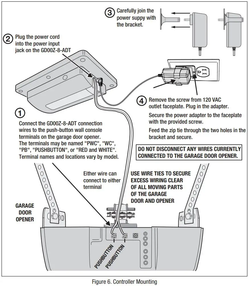 NORTEX Garage Door Opener with Tilt Sensor GD00Z-8-ADT Installation Guide - Figure 6