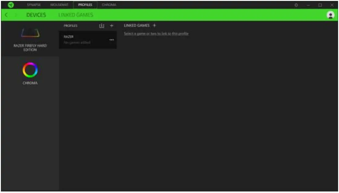 RAZER Firefly Gaming Mouse - Games option