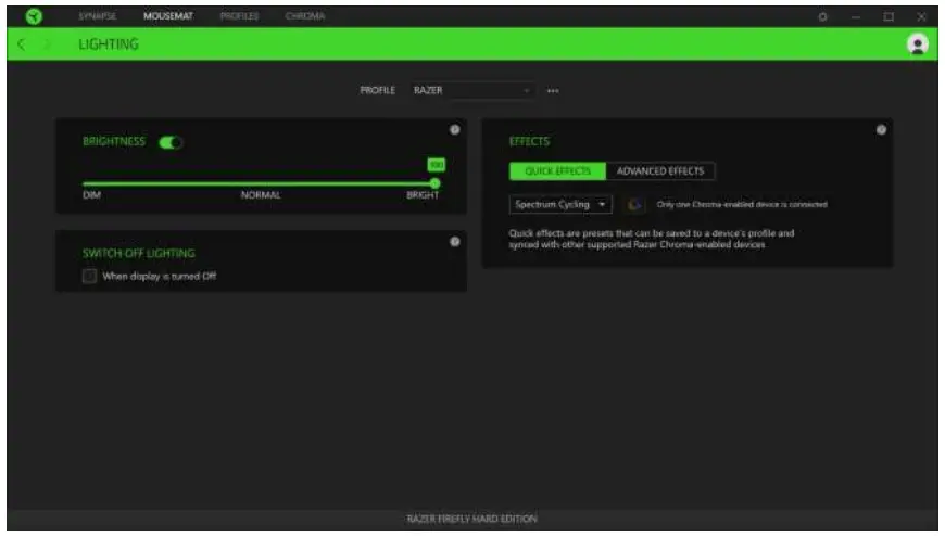 RAZER Firefly Gaming Mouse - Lighting
