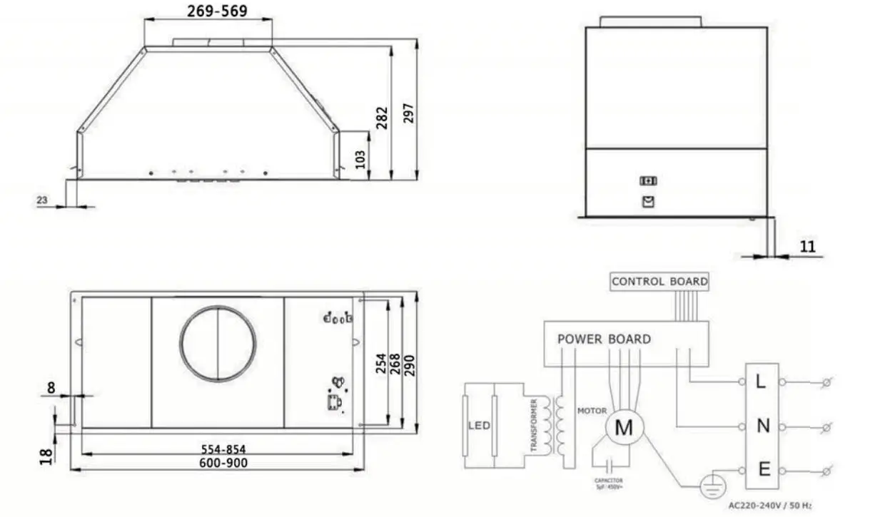 ARTUSI AUM60 Under Cupboard Rangehood -- hood