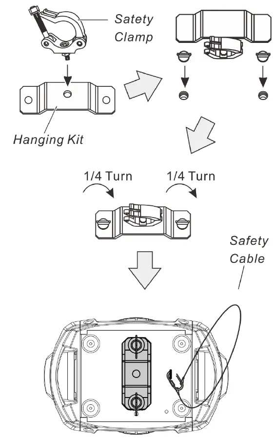 EVENT LIGHTING LM6X15 6x15W LED RGBW Zoom Wash Moving Head Product Installation 1