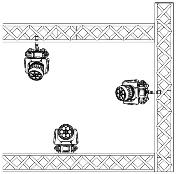 EVENT LIGHTING LM6X15 6x15W LED RGBW Zoom Wash Moving Head Product Installation