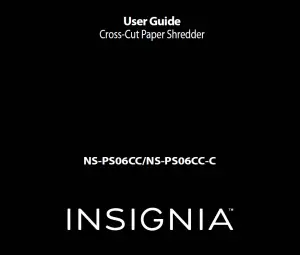 INSIGNIA NS-PS06CC/ NS-PS06CC-C Cross-Cut Paper Shredder User Guide