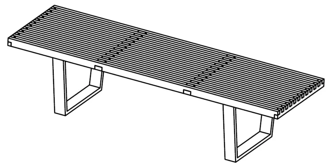 Matt Blatt Mbgnpbenhwa George Nelson Replica 152cm Platform Bench User Guide