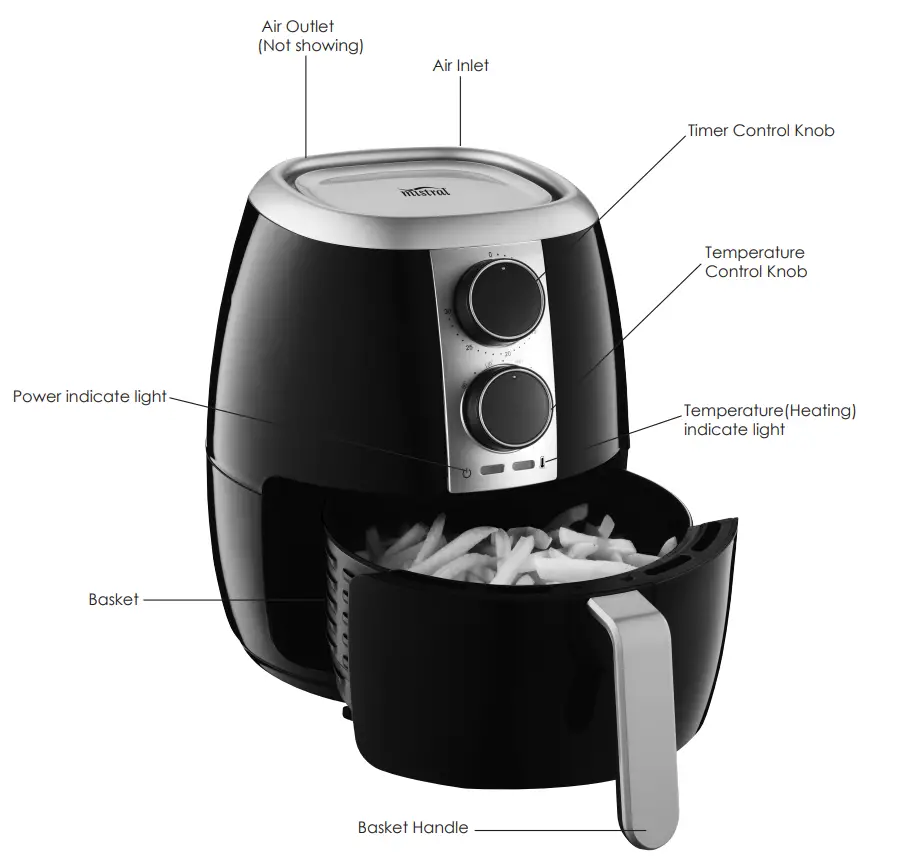 mistral MDF015 3 n5 Litre Air Fryer - figure 1