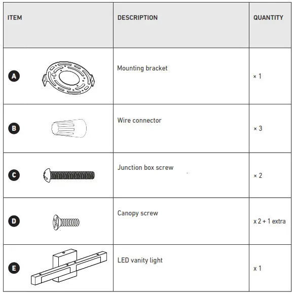 artika 14VAN-TI-CR Tivoli Wall Mounted 14 Vanity Light- HARDWARE
