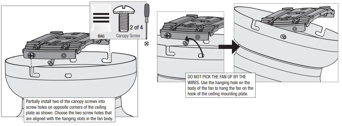 Hunter 59481 Romulus Indoor Low Profile Wi Fi Ceiling Fan-Hanging the Fan