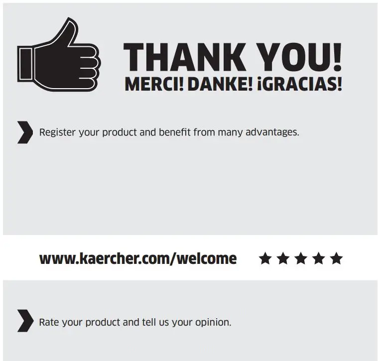 KARCHER LTR 18-30 Battery Set Cordless Grass Trimmer User Manual - Thank You Page