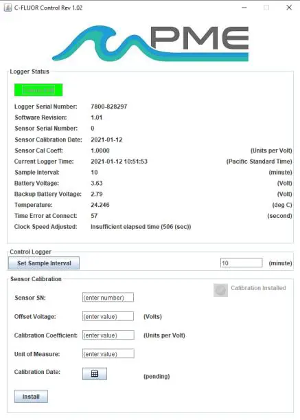 AQUALAB C-FLUOR Data Logger- program operation 2