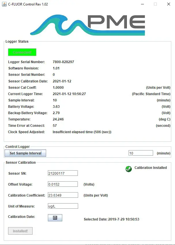 AQUALAB C-FLUOR Data Logger- program operation 3