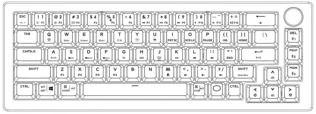 COOLER MASTER CK721 Wireless RGB Mechanical Gaming Keyboard