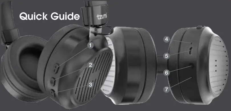 tzumi 7132SC Pure Sound Bluetooth Stereo Headphones 3