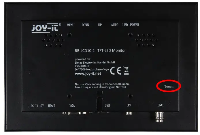 JOY-It -Touchscreen Display USB ports