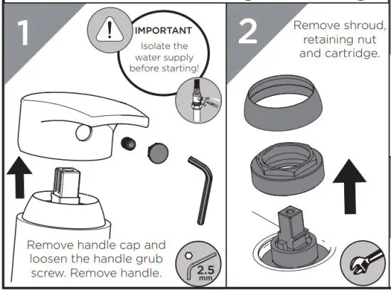 BRISTAN D7 Blitz Chrome Finish Basin Mixer Tap with Clicker Waste - Cartridge Cleaning 1