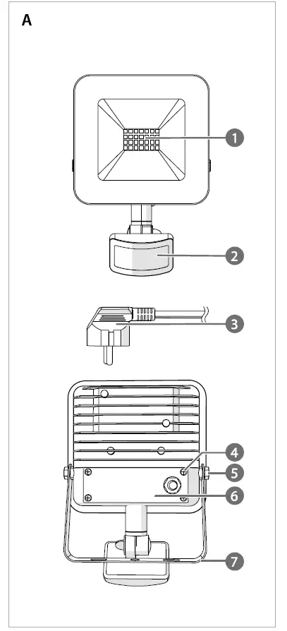 nedis-WIFILOFS20FBK-Smart-WiFi-Floodlight-with-Sensor-fig-1