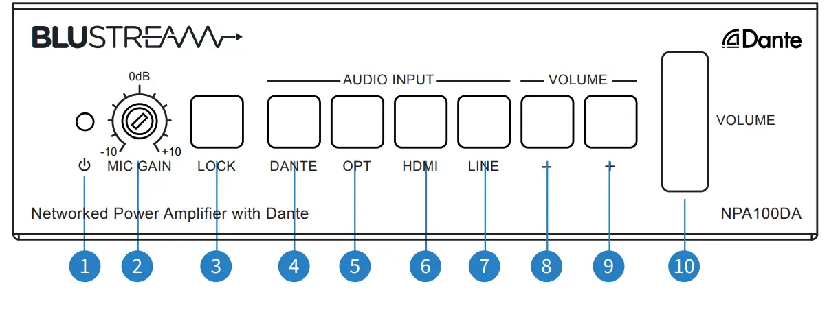 BLUSTREAM NPA100DA Networked Power Amplifier with Dante - Speakers 5