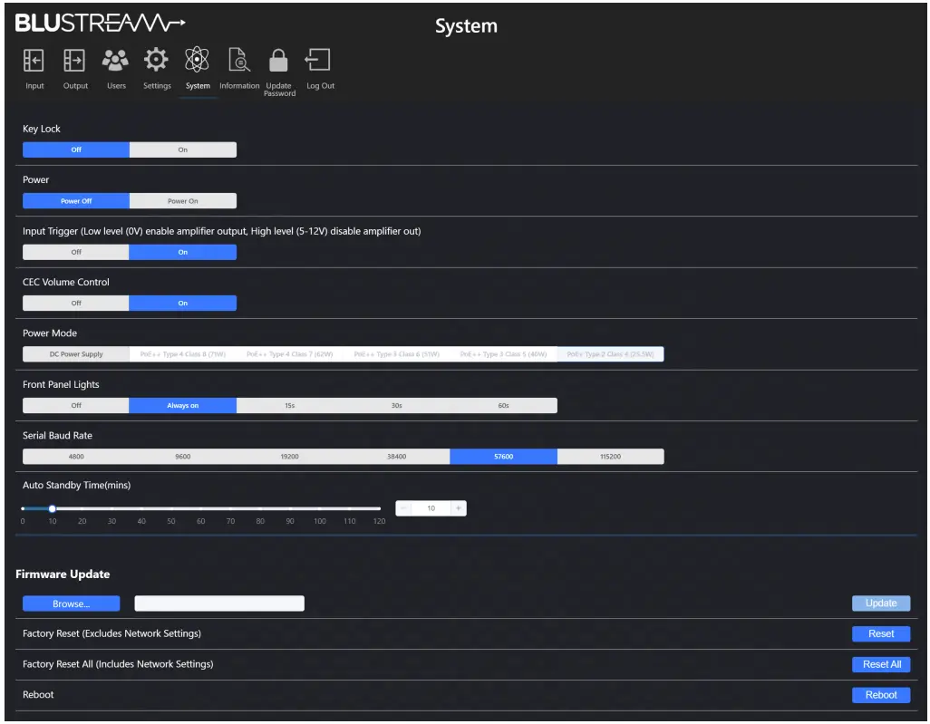 BLUSTREAM NPA100DA Networked Power Amplifier with Dante - app 2