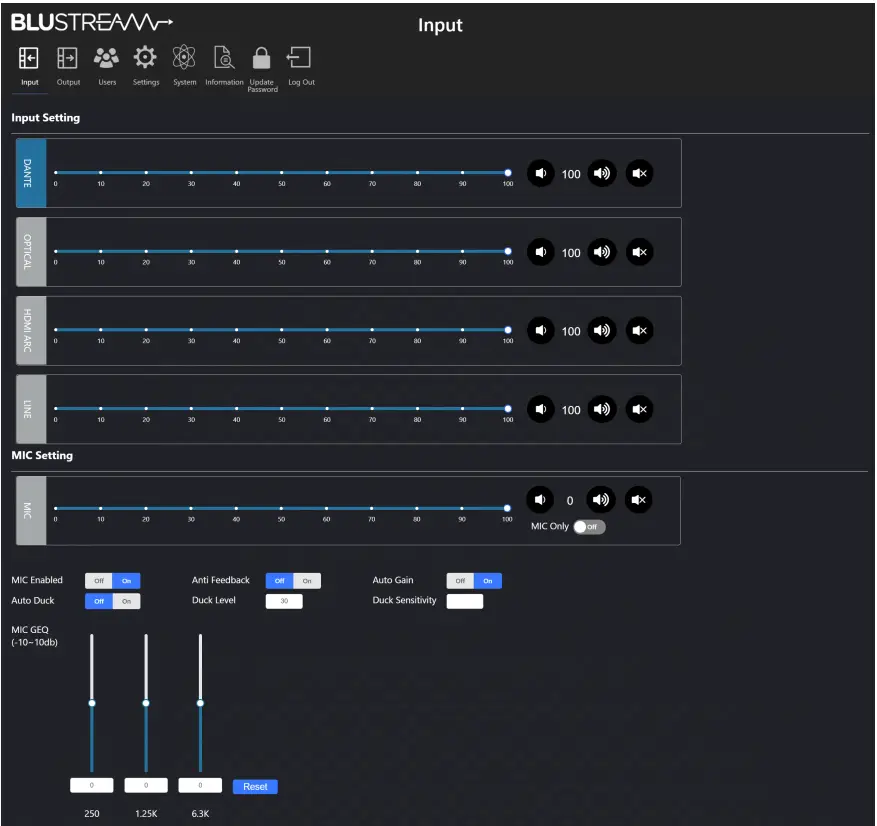 BLUSTREAM NPA100DA Networked Power Amplifier with Dante - app 6