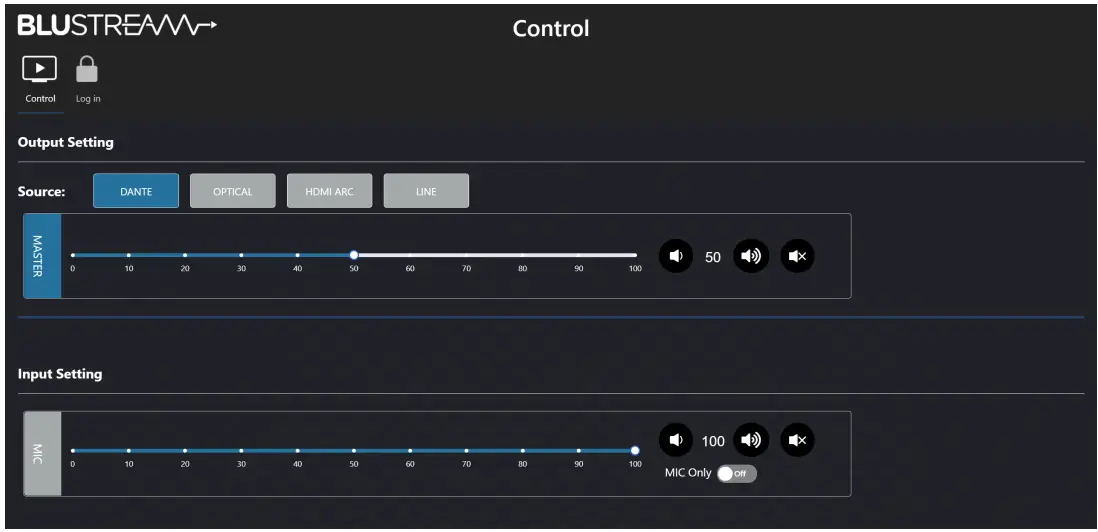 BLUSTREAM NPA100DA Networked Power Amplifier with Dante - app 7