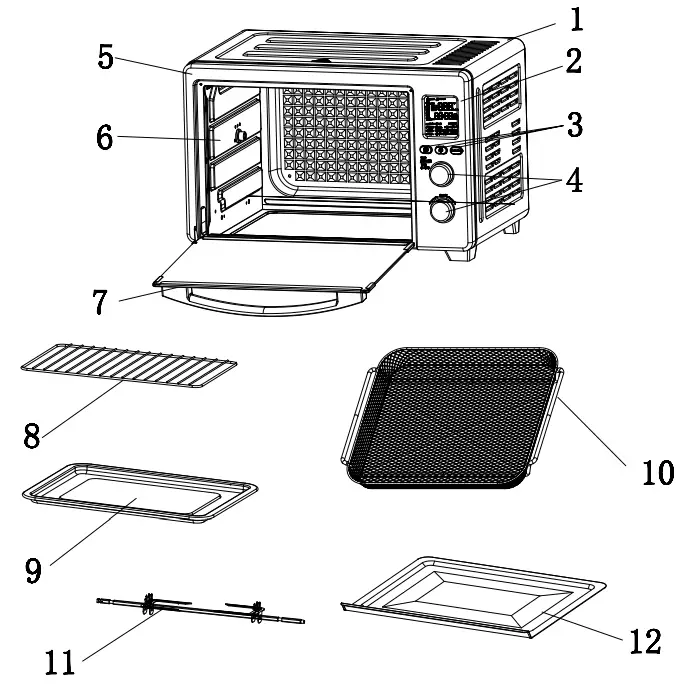 thdstatic A05000B Silver Stainless Steel Air Fry Oven - FIG 1