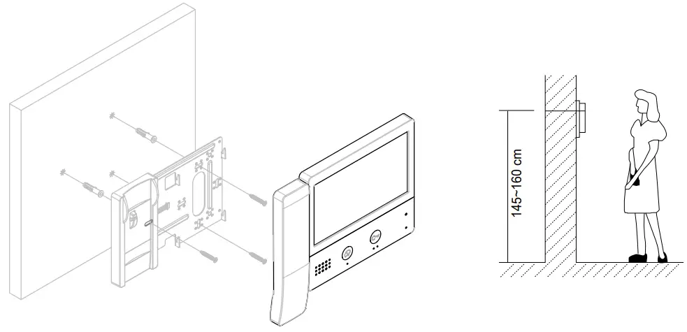 XtendLan DPM-IP71R 7 Inch Guard Station Monitor - Mounting