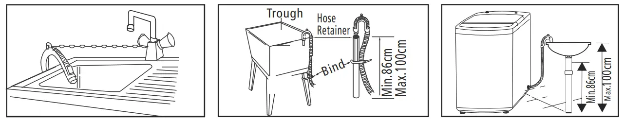 kleenmaid LWT1210 12kg Top Load Washing Machine - drain hose1