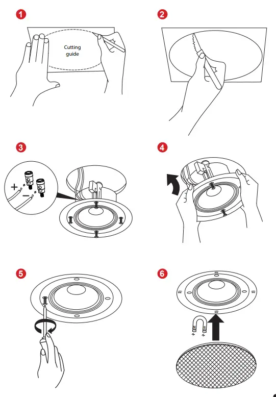 6.5”-Ceiling-Speaker-Set - 2-Way-Full-Range-Speaker-(Pair)-Built-in-Electronic-Crossover-Network-fig-3
