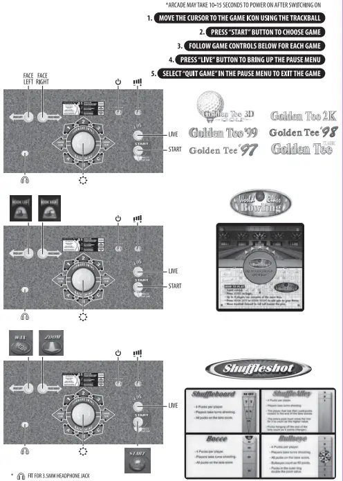 ARCADE1UP GLD-A-200911 Golden Tee 3D Golf 19 Inch Arcade with Lit Marque - fig 3