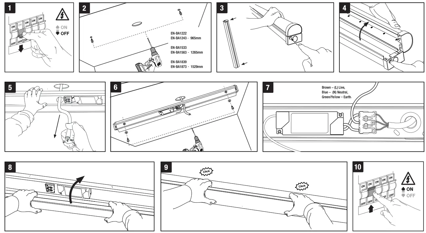 AURORA EN BA1222 BatPac Batten Non Dimmable LED Light