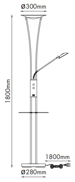 QAZQA 99506 Modern Gold Brass Floor Lamp - fig 3
