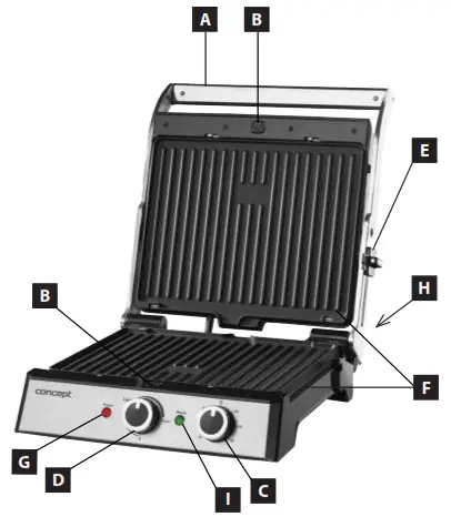 concept GE2010 2 In 1 Electrical Contact Panini Grill - 1
