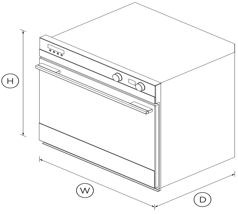 FISHER PAYKEL OB76SDEPX3 76cm 11 Function Oven - DIMENSIONS