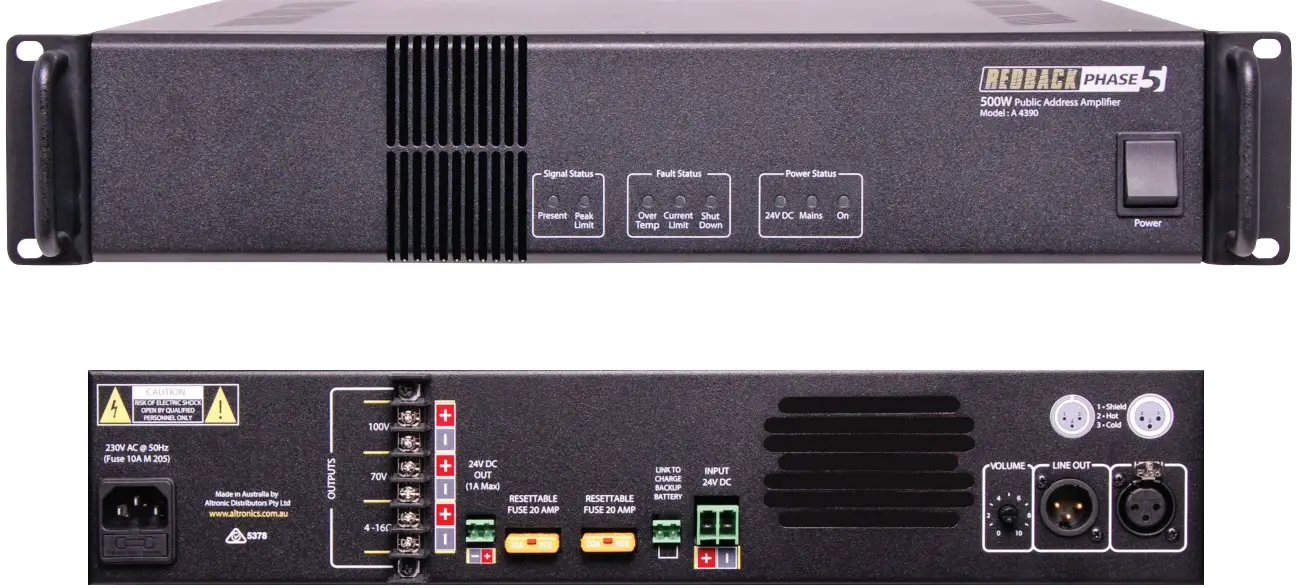REDBACK A4390A 500 Watt Power Amplifier