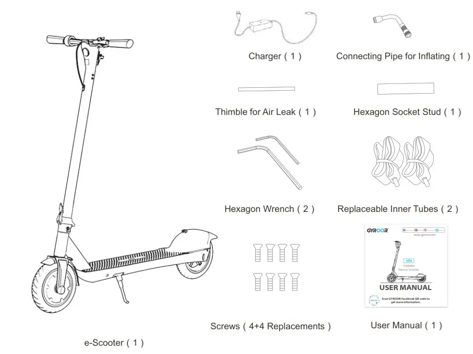 GYROOR HR9 Foldable Electric Scooter - Fig 1.