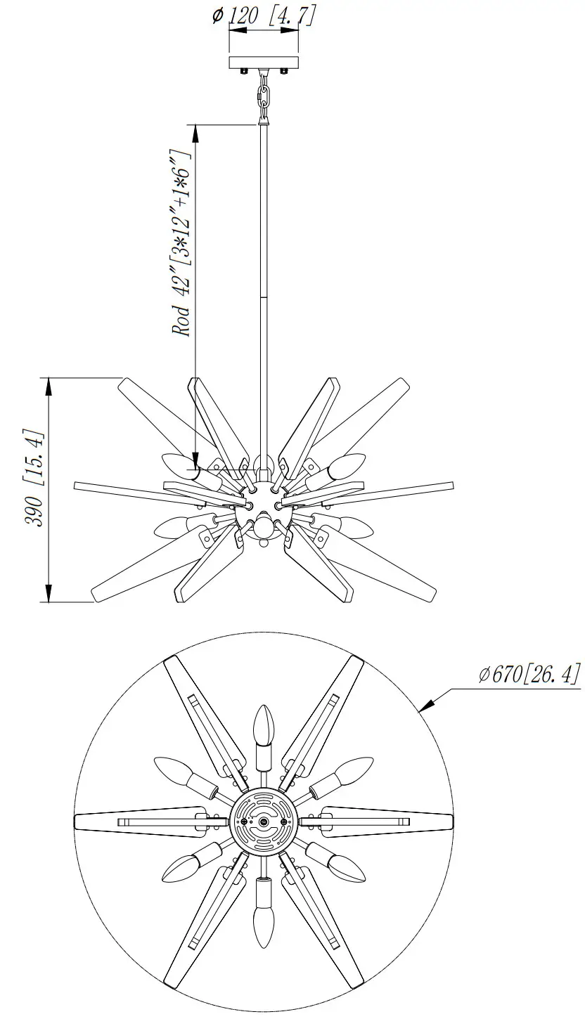 Lowe s D2271 6-Light Matte Black Mid Century Chandelier